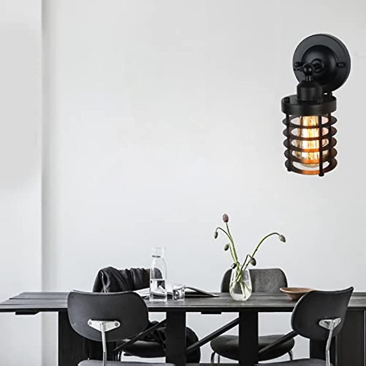 Black Wall Sconces E27 Base Vintage Rustic Style Durable Metal Wall Light For Living Room Kitchen 85 To 250v