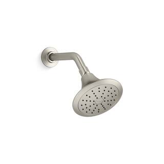 KOHLER Forte 1-Spray 5.5 in. Single Wall Mount Fixed Shower Head in Vibrant Brushed Nickel R10282-G-BN