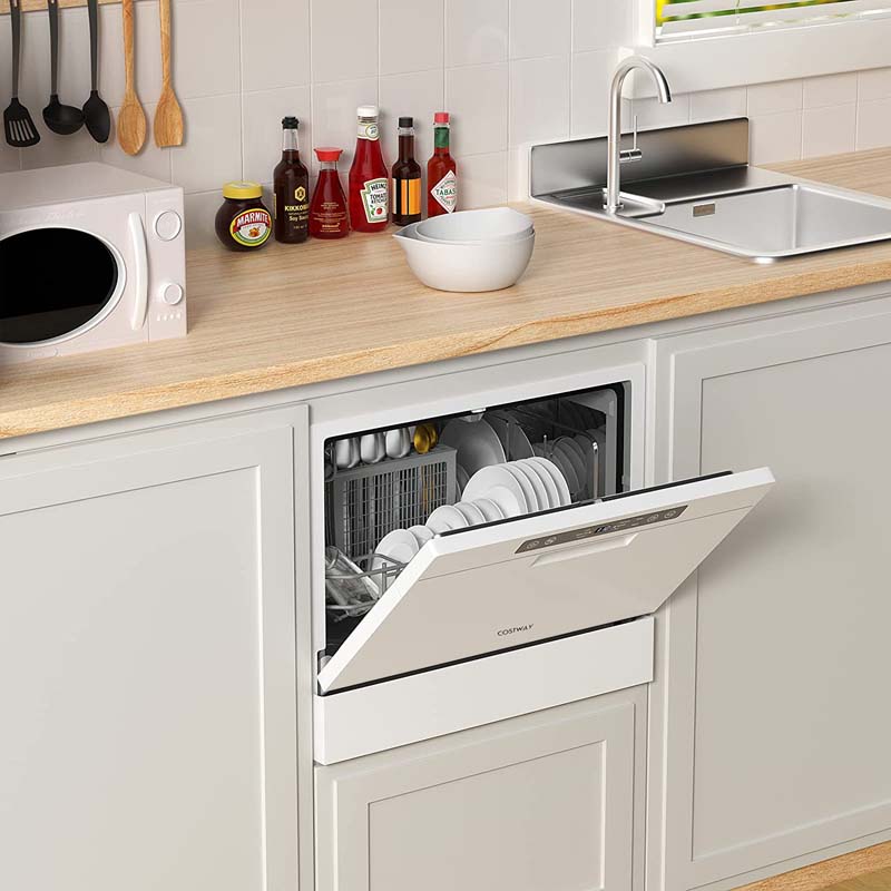 72 Pcs Large Capacity Countertop Dishwasher Portable Built-In Dishwasher with 6 Places Setting