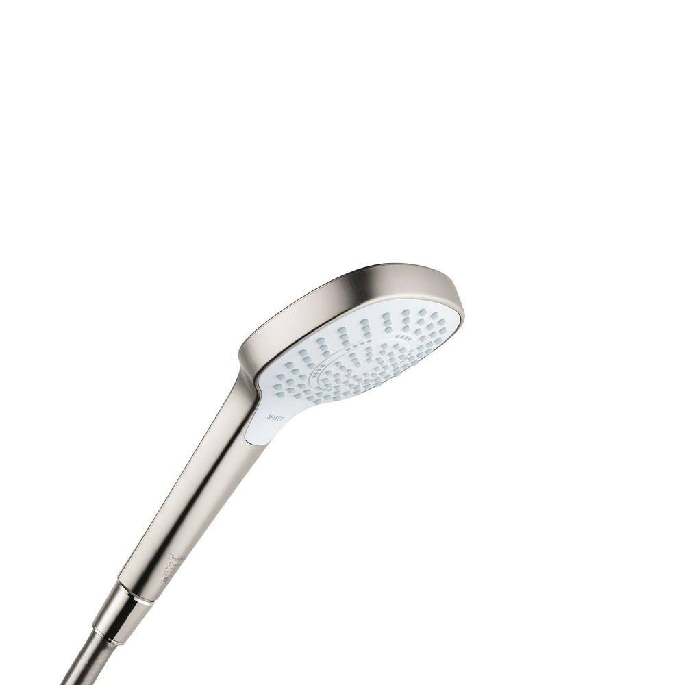 Hansgrohe Croma Select E 3-Spray Patterns 2.5 GPM 4.25 in. Wall Mount Handheld Shower Head in Brushed Nickel 04948820