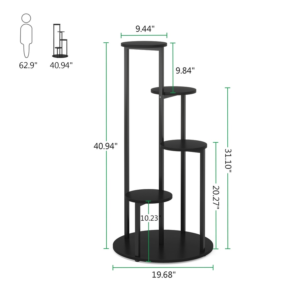 4 Tier Plant Stand Indoor  Tall Wood Plant Shelf Holders   19.68”L* 19.68”W* 40.94”H