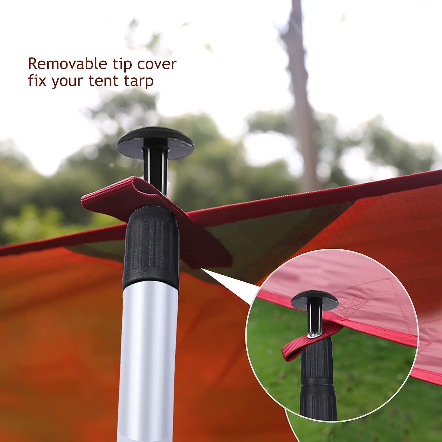 REDCAMP Aluminum Adjustable Camping Tarp Poles, Set of 2, 90" Telescoping Lightweight Tent Poles for Shelter, Hammock Rain Fly, Awning