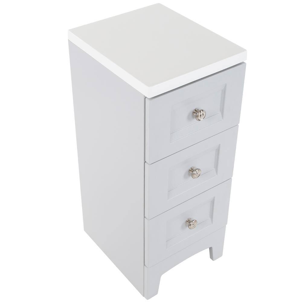 Glacier Bay Delridge 12 in. W x 15 in. D Bath Vanity in Pearl Gray with Cultured Marble Vanity Top in White DR12P2-PG