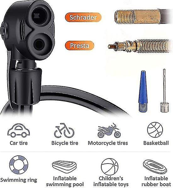 Bicycle Pump-mini，portable Bicycle Pump - Compact Mini Tyre Pump - Extra Valve And Gas Needle For Al