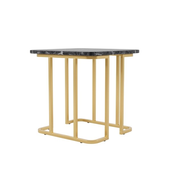 Furniture of America Deeanne Contemporary 24-inch Faux Marble Side Table