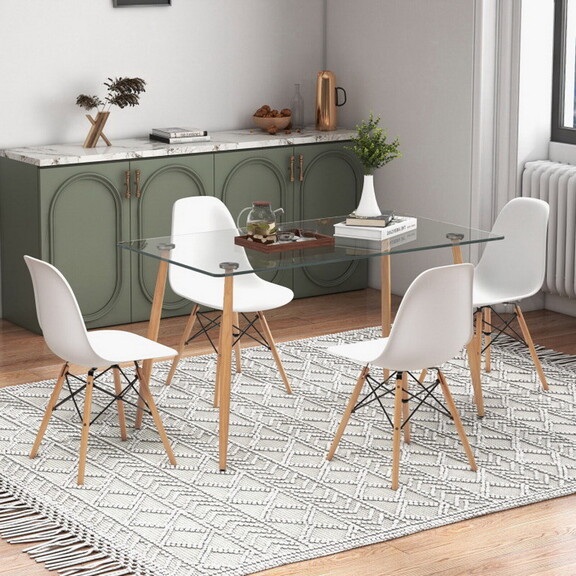 Costway 5 Pieces Rectangle Dining Table Set with 5...