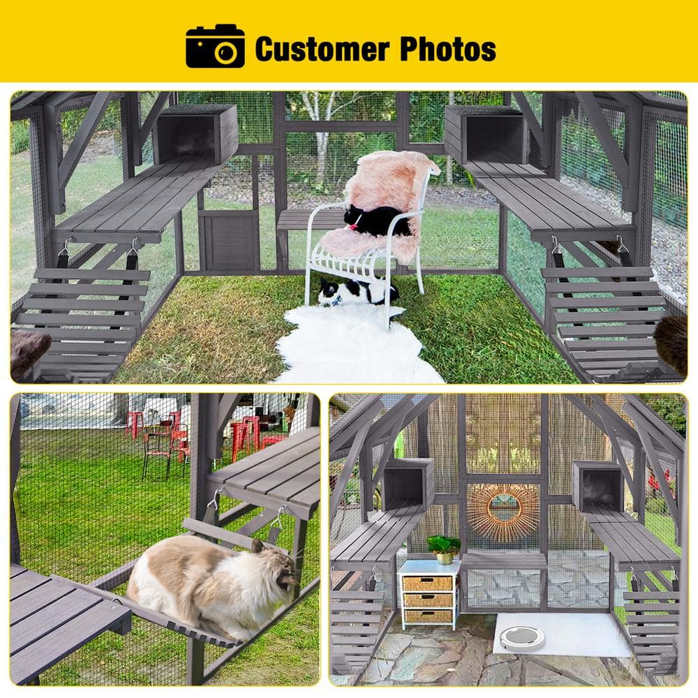 aivituvin Outdoor Cat Run : Large Cat Enclosure AIR52，💝 Last Day For Clearance only $59.99-