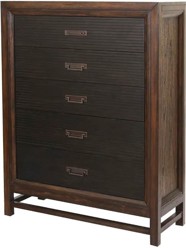 Branson Brown and Black Chest of Drawers