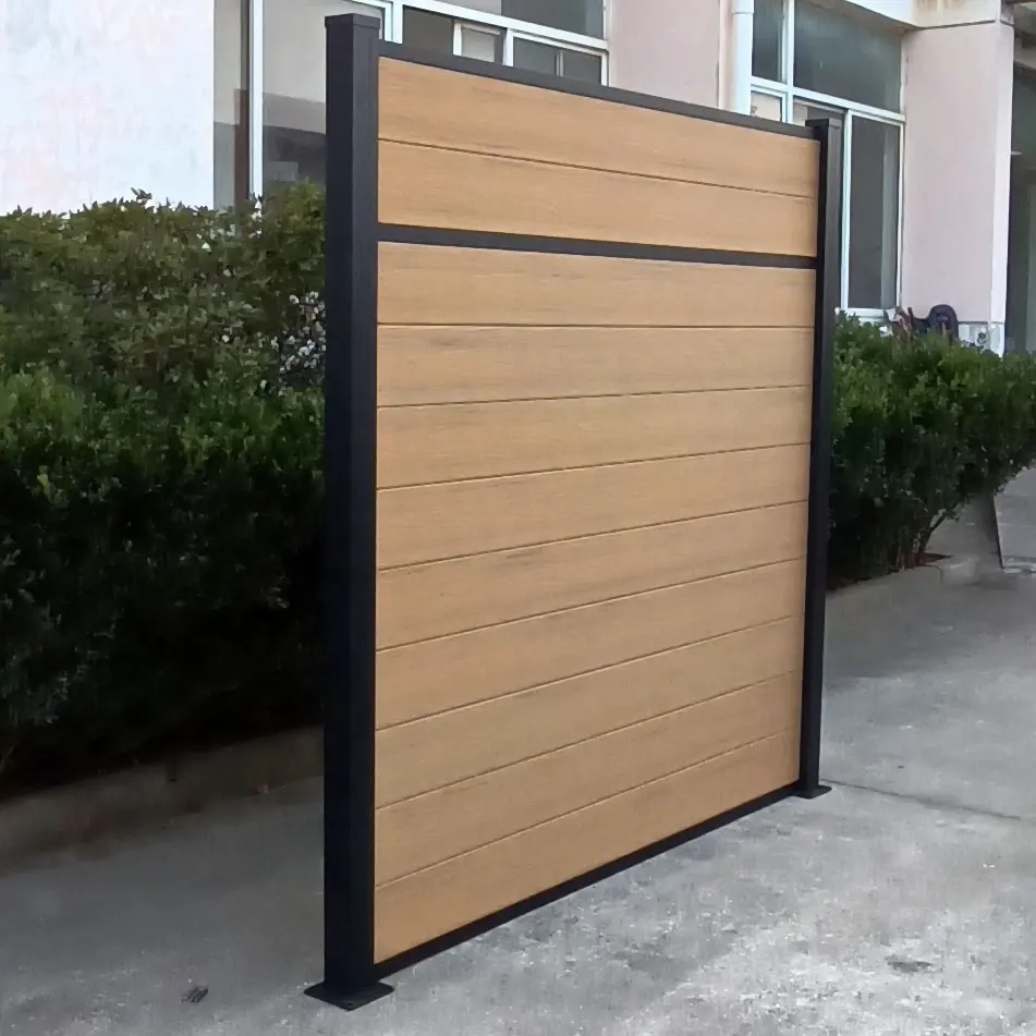 outdoor modern wpc plastic wood composite not vinyl decorative privacy fence panels