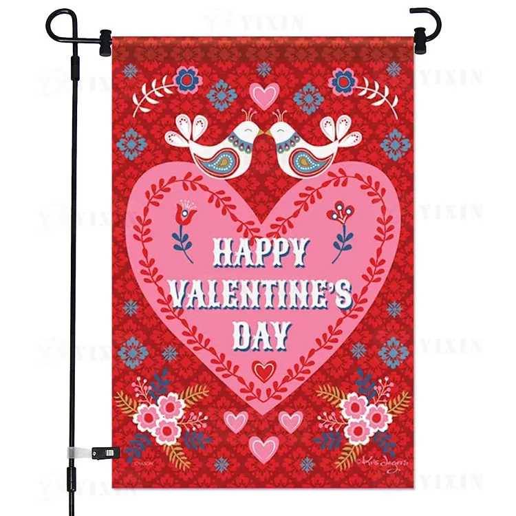 Customized polyester sublimation yard garden banner Outdoor Valentine's Day happy decoration supplies Valentine's Day garden ban