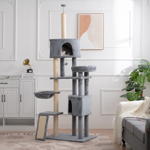 Cat Tree  105 inch Cat Tower for Indoor Cats  Plus...