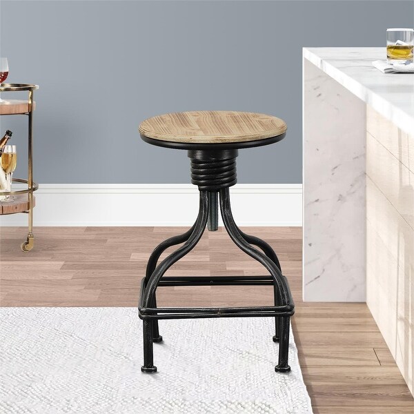 Metal Frame Swivel Counter Bar Stool With Round Seat