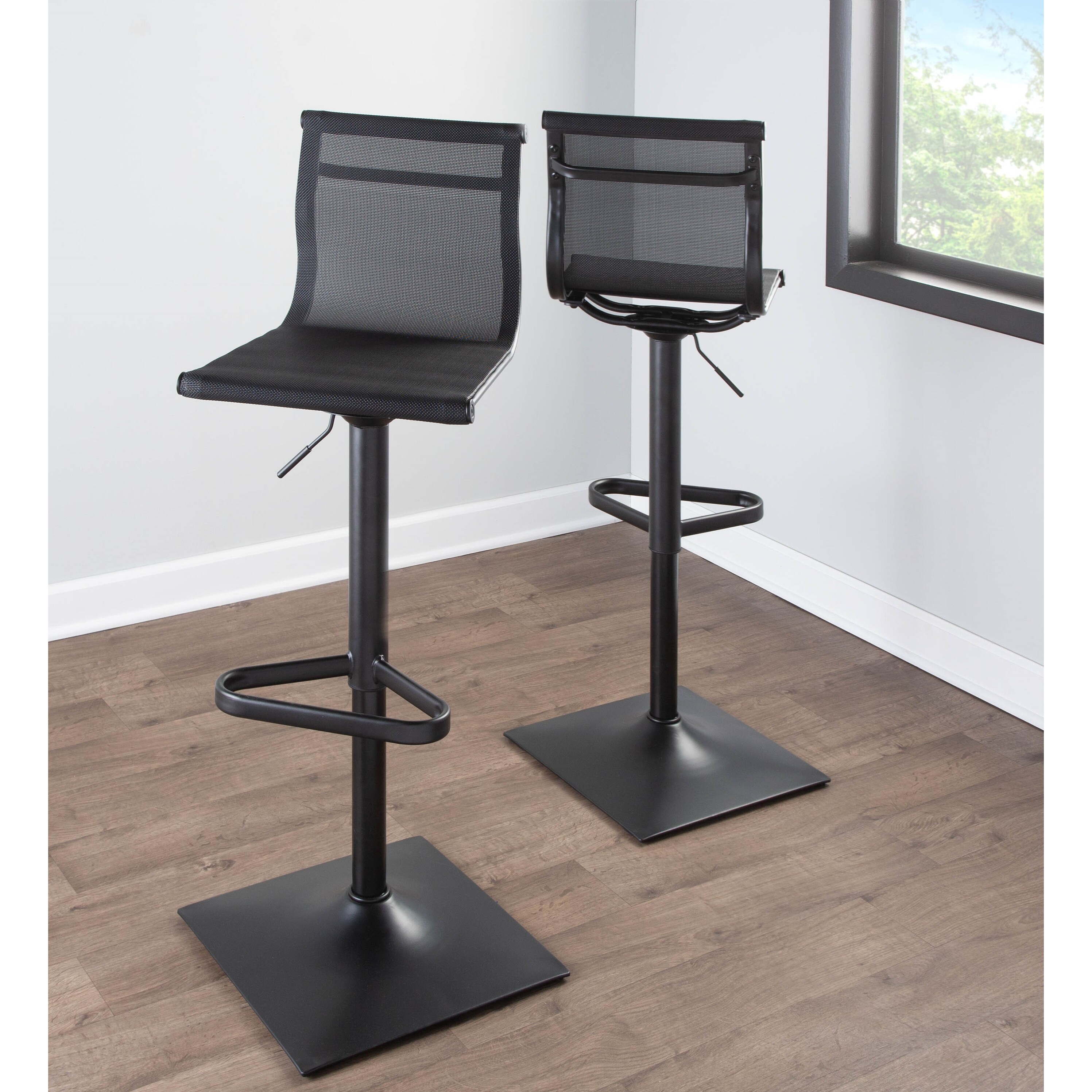 Porch and Den Bixby Adjustable Bar Stool in Black Metal