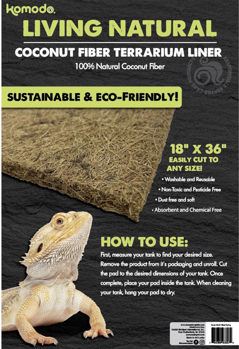 Komodo Coir Fiber Pad Reptile Terranium Bedding， Brown