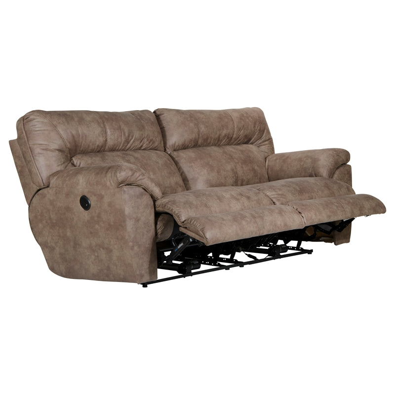 Catnapper Thompson Power Reclining Sofa in Brown Polyester Fabric