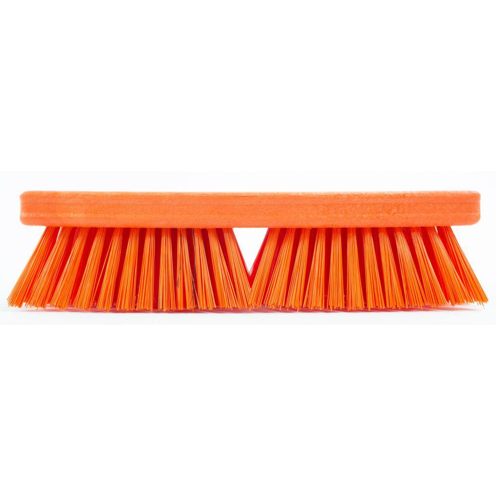 CFS Brands Sparta 10 in. Orange Polypropylene Deck Scrub Brush (6-Pack) 41722EC24