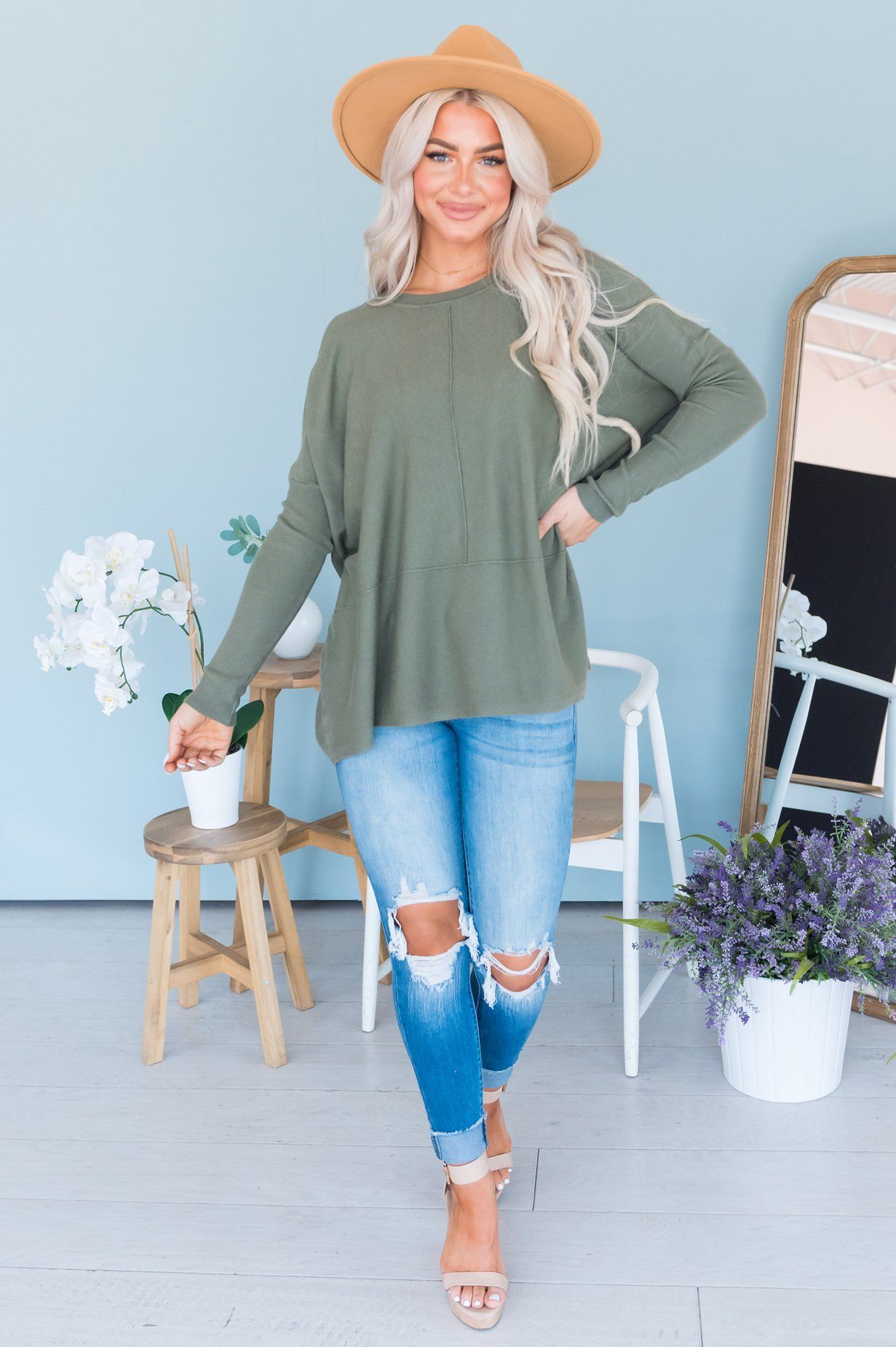 Crazy About You Modest Sweater