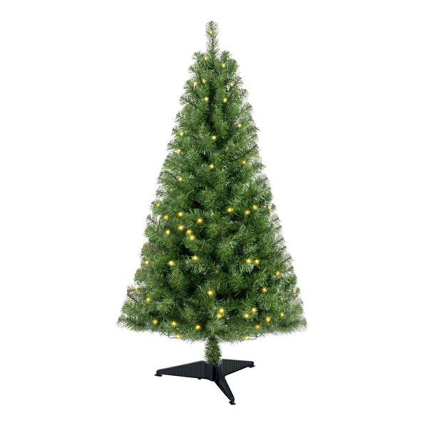 4foot PreLit 100 Warm White LED Lights Artificial Christmas Spruce Tree