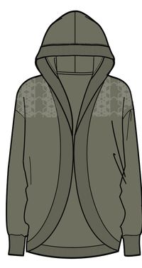 Celeste Recycled Cotton Open Front Hoodie - Dusty Olive