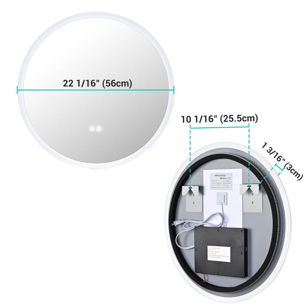 Yescom LED Bathroom Mirror Anti-Fog with Backlit Touch Switch