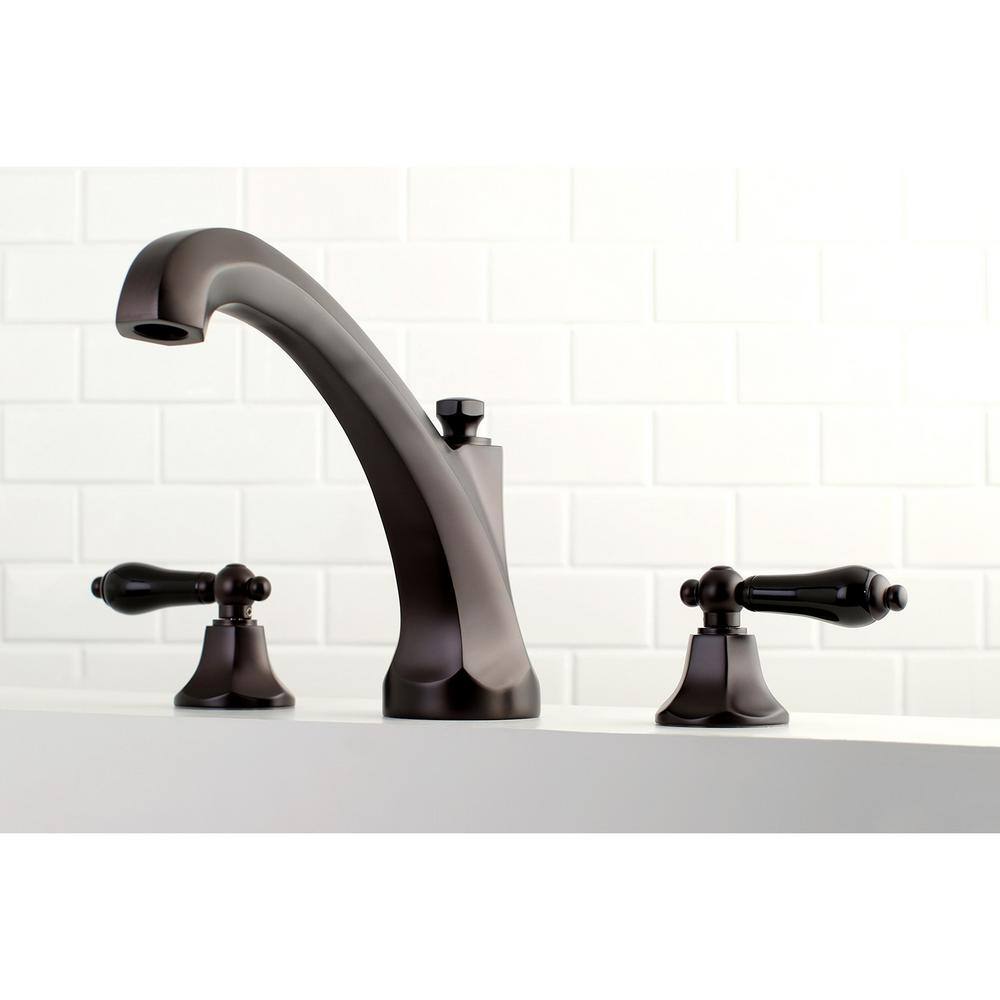 Kingston Brass Duchess 2-Handle Deck-Mount Roman Tub Faucet in Oil Rubbed Bronze (Valve Included) HKS4325PKL