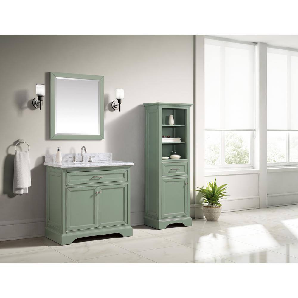 Home Decorators Collection 24 in. W x 32 in. H Framed Rectangular Beveled Edge Bathroom Vanity Mirror in Sea Green finish 15101-M24-SG