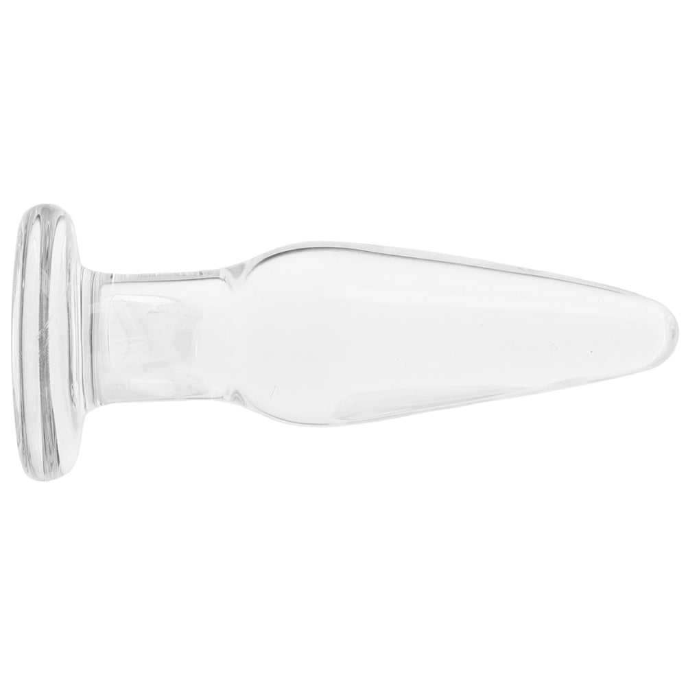 Crystal Premium Glass Small Tapered Butt Plug in Clear