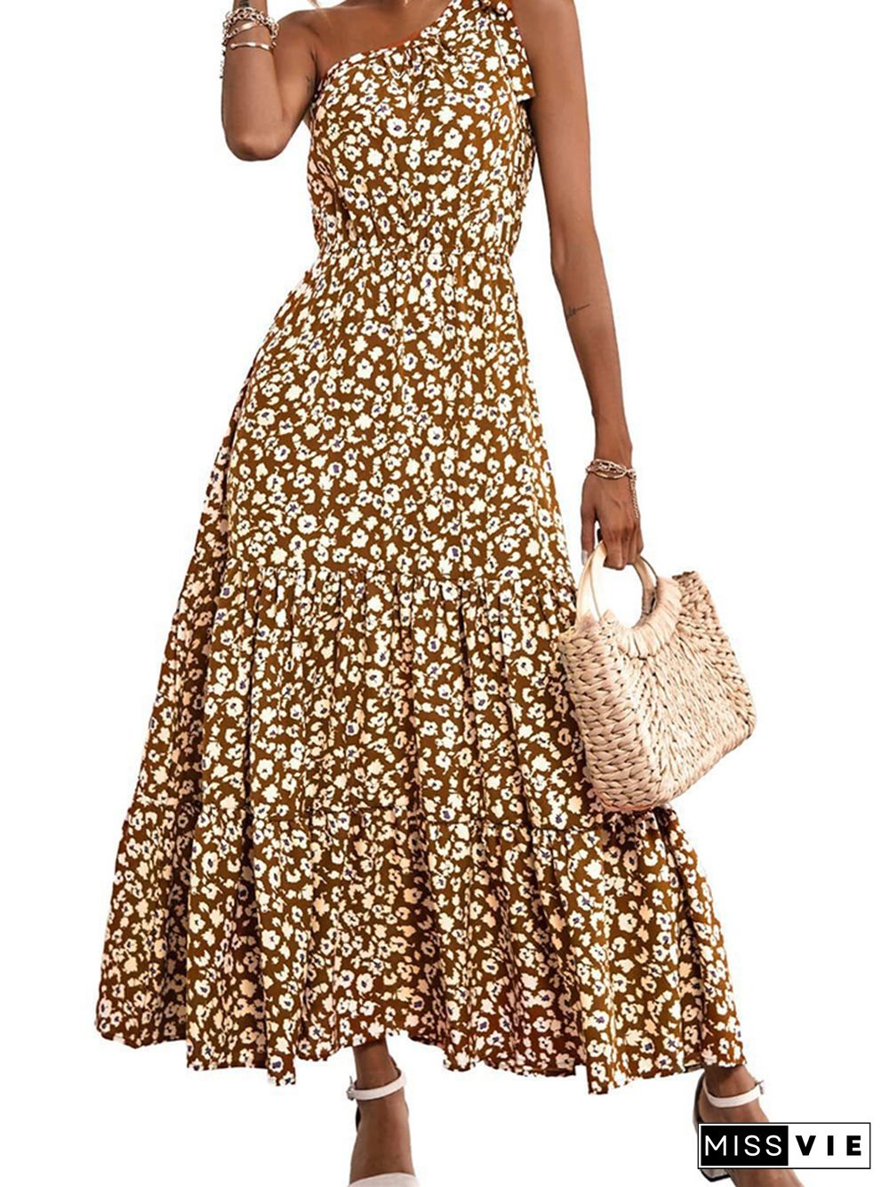 Women's Bohemian Floral Dress Beach Holiday Dress