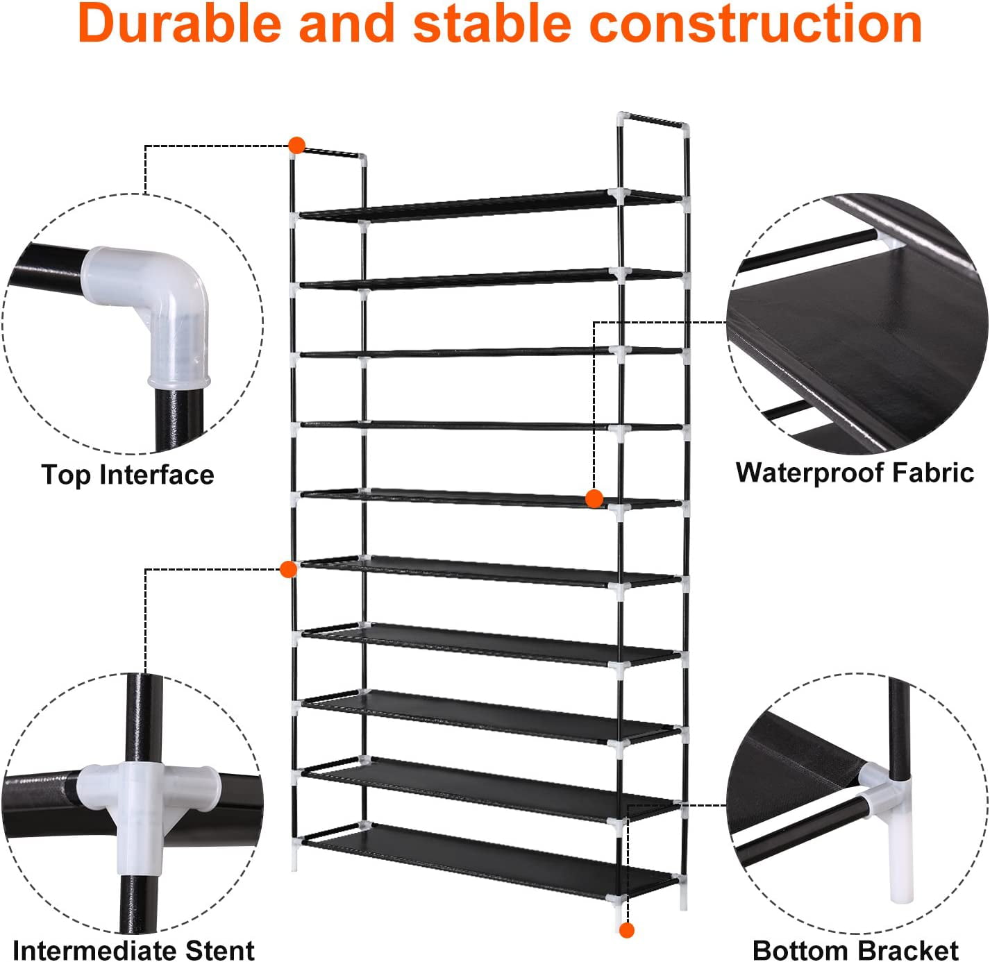 Gowinsee 10 Tiers Shoe Rack Organizer， 39