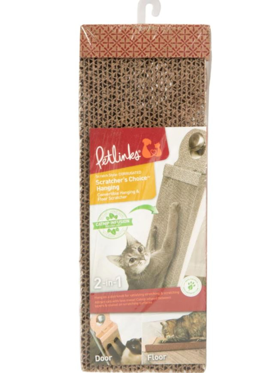 Petlinks Scratcher's Choice Corrugated Hanging and Floor Cat Scratcher