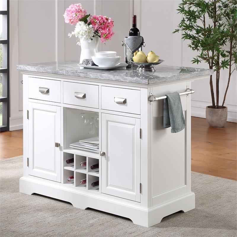 Steve Silver Zermatt White Kitchen Island