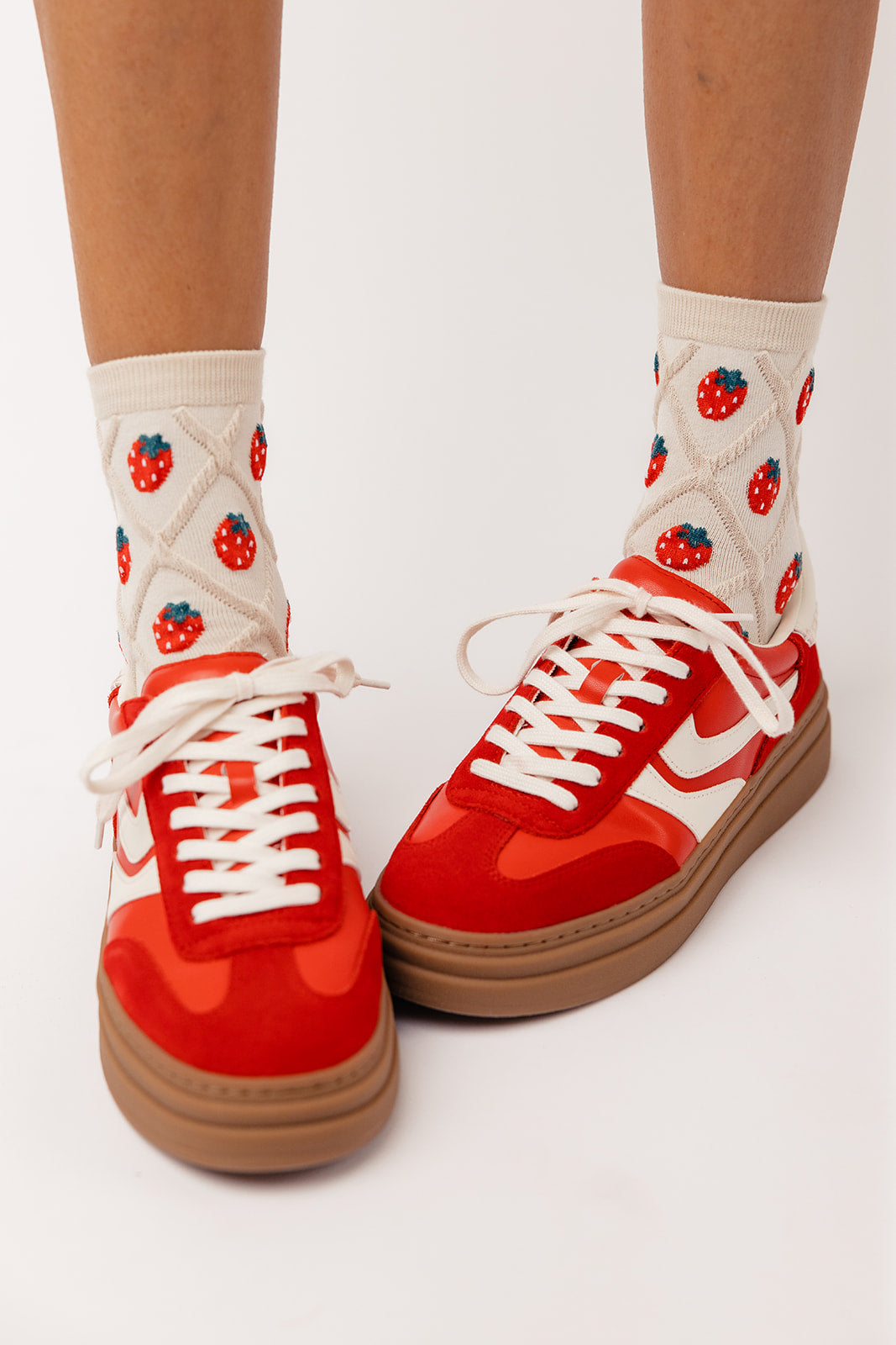 Textured Strawberry Socks