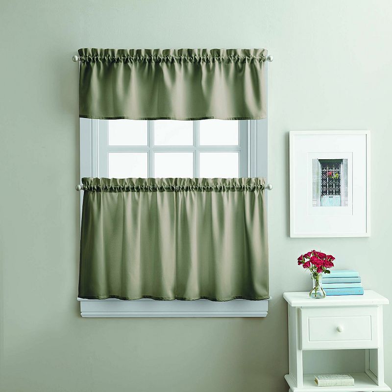 Curtainworks Twill 3-Piece Valance and Tier Set