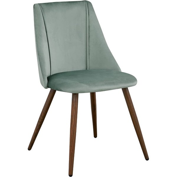 1PC Dining Chair， Velvet Upholstered Kitchen Chair Modern Dining Room Side Chair with Soft Seat/Metal Legs - N/A