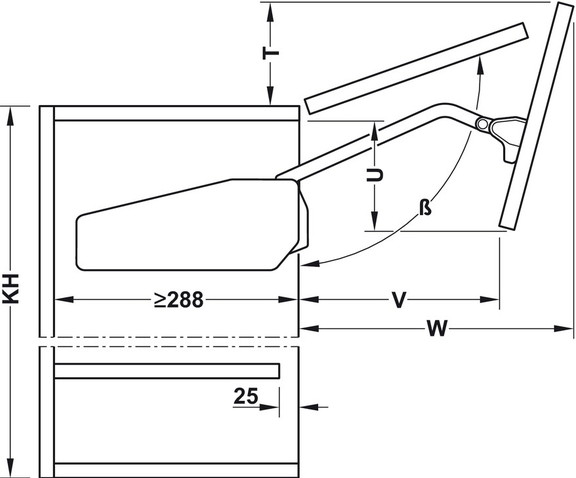 Hafele 372.37.663 Double Door Lift Up Fitting  Fre...