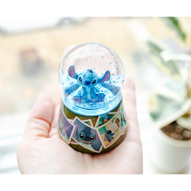 Silver Buffalo Disney Lilo amp Stitch Vintage Photos Mini Light up Snow Globe 2 5 Inches Tall