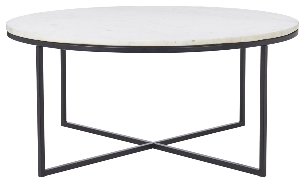 Livia Matte Black Iron Coffee Table   Transitional   Coffee Tables   by Renwil  Houzz