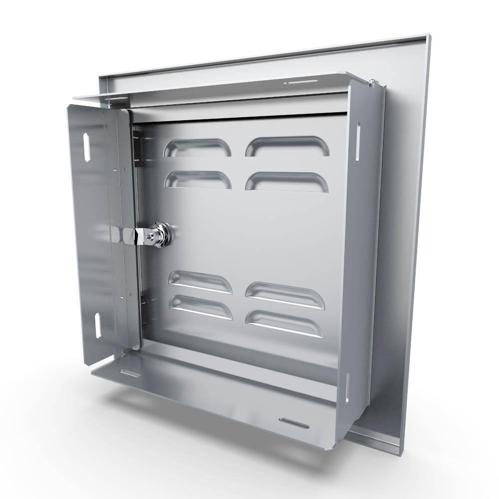 Sunstone Signature Series 12 in. x 12 in. 304 Stainless Steel Left Swing Vented Door BA-VSDL12