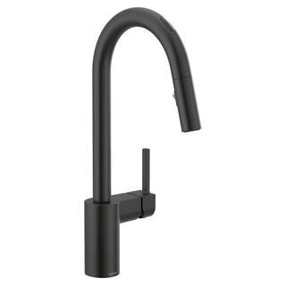 MOEN Align Single-Handle Smart Touchless Pull Down Sprayer Kitchen Faucet with Voice Control and Power Clean in Matte Black 7565EVBL