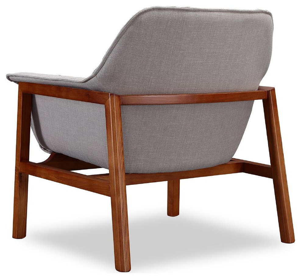 Miller Accent Chair in Grey and Walnut (Set of 2)   Midcentury   Armchairs And Accent Chairs   by Morning Design Group  Inc  Houzz