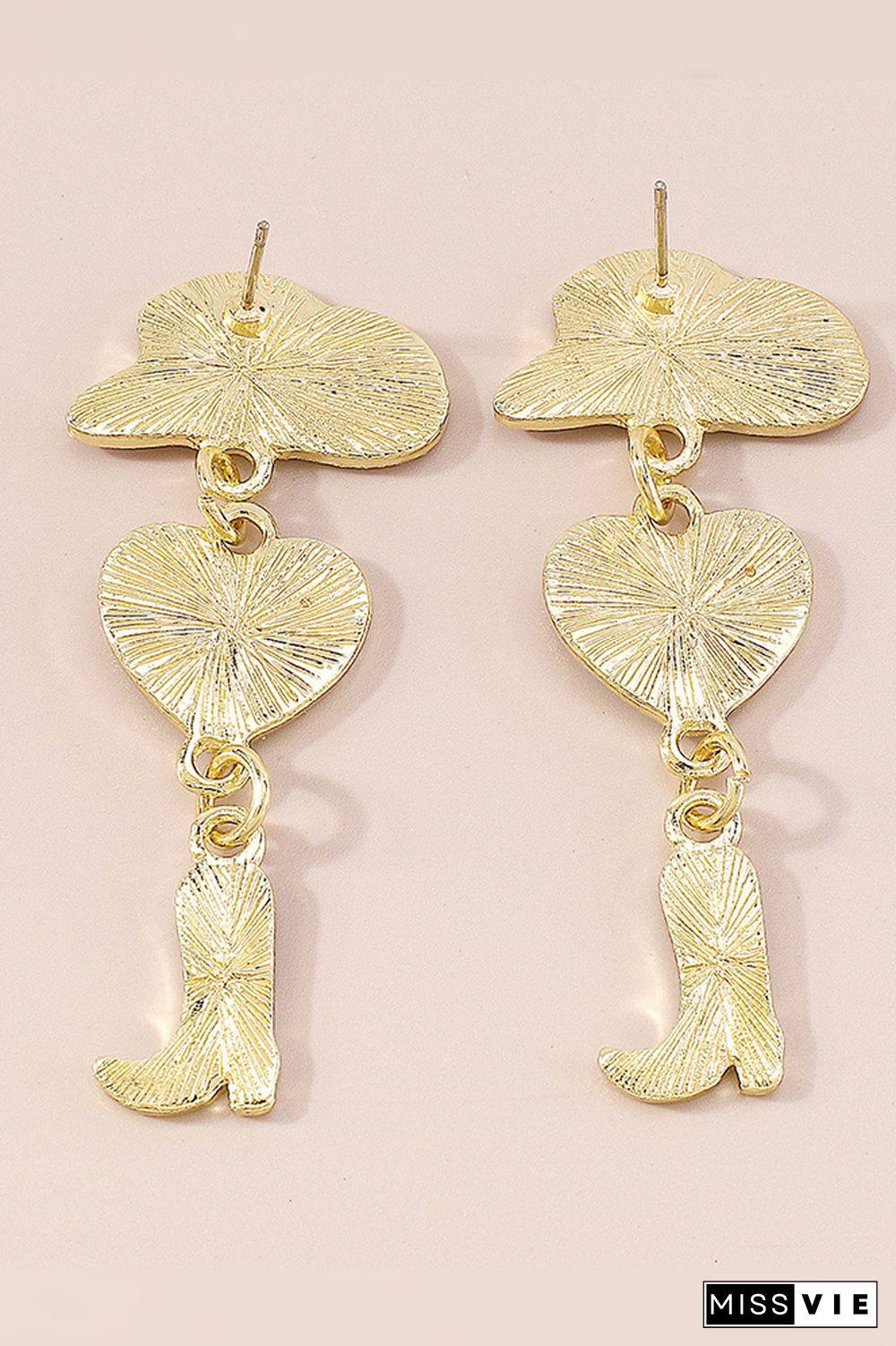 Alloy Heart and Boots Earrings MOQ 5pcs