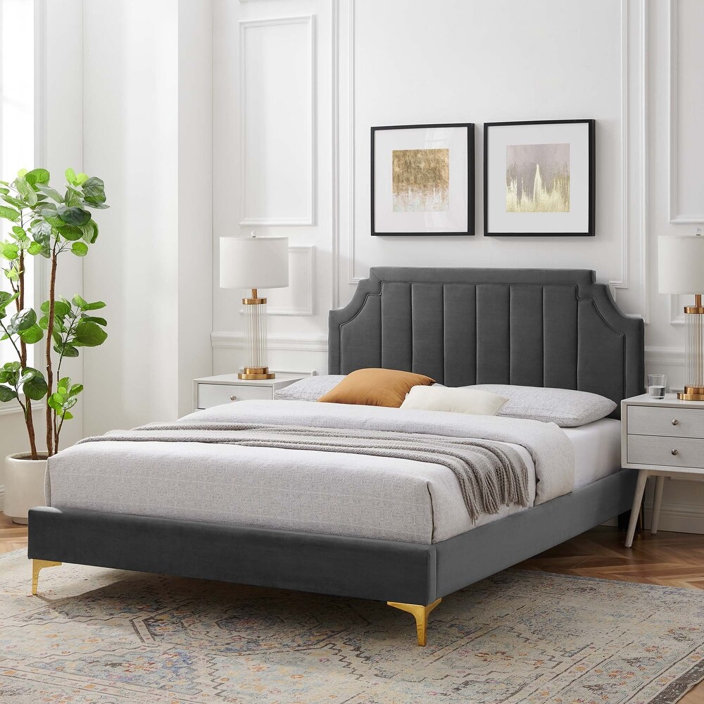 Sienna Performance Velvet Twin Platform Bed