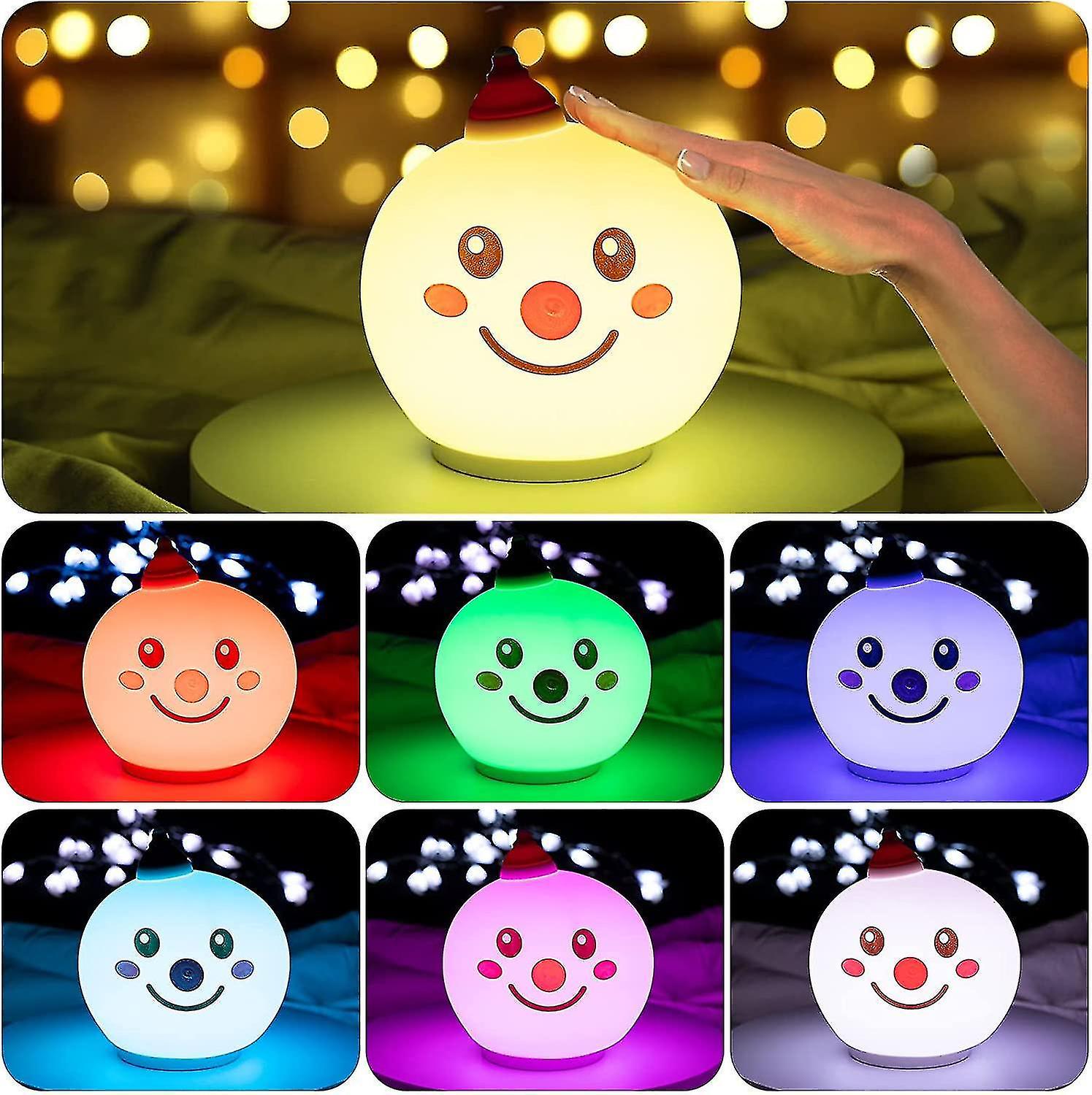 Liangnv Cute Night Light For Kids Christmas Lights 7 Color Changing Silicone Touch Baby Nursery Nigh