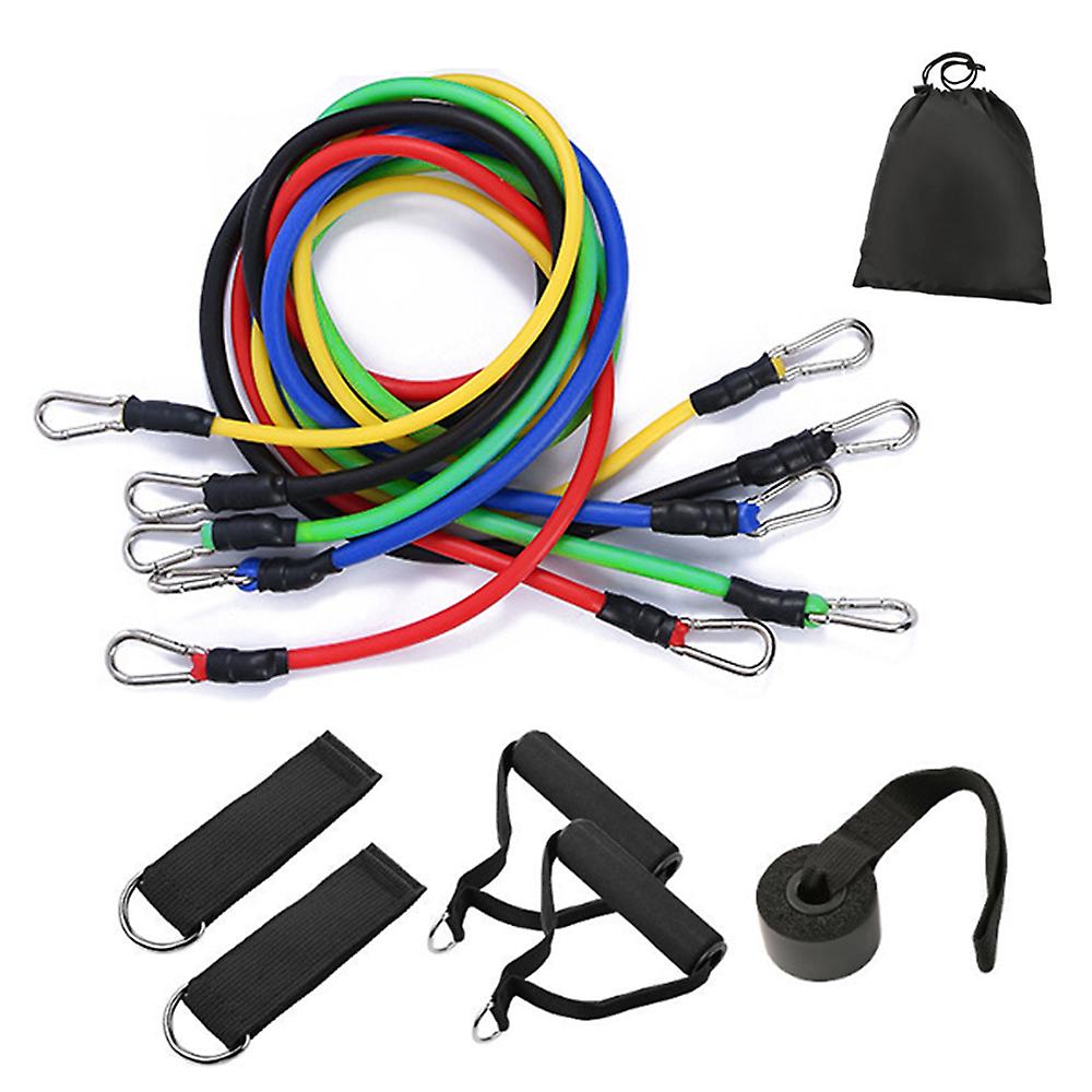 11 Pcs Resistance Tube Bands Door Anchor Ankle Straps Cushioned Handles With Carry Bags For Home Fitness Exercise Workout Gym Travel