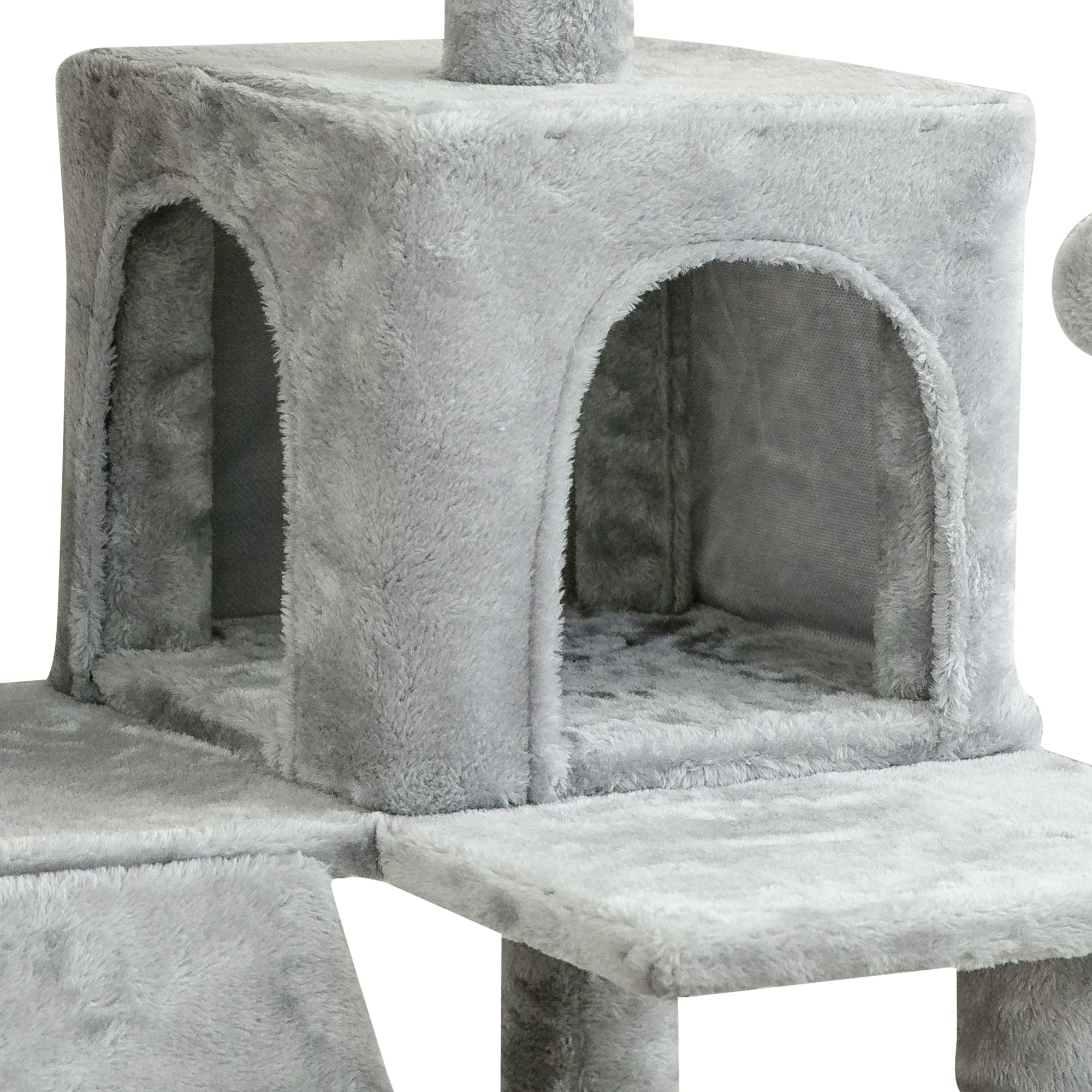 MWPO 63.8-in Multi-Level Cat Tree with Condo and Scratching Post Tower,Light Gray