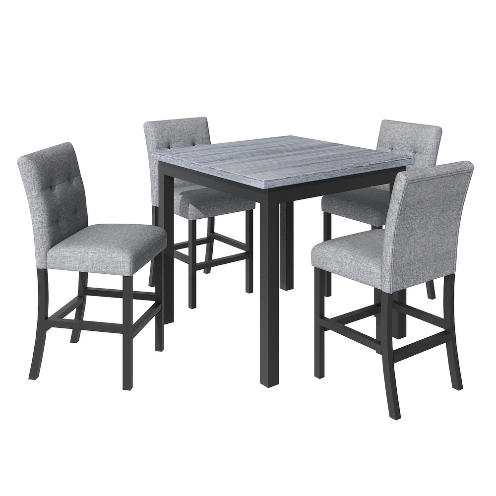 5 Piece Dining Table Set with 4 High Back Chairs