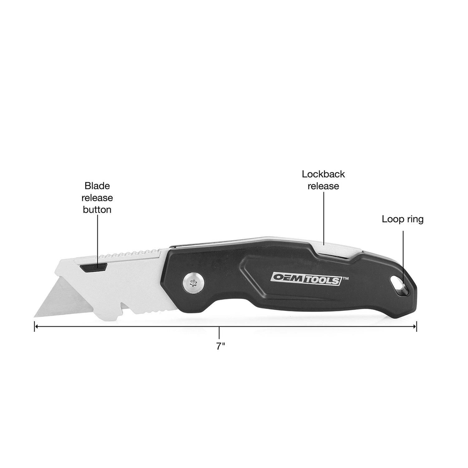 OEMTools 25537 OEM Automotive Tools Folding Lock Back Utility Knives