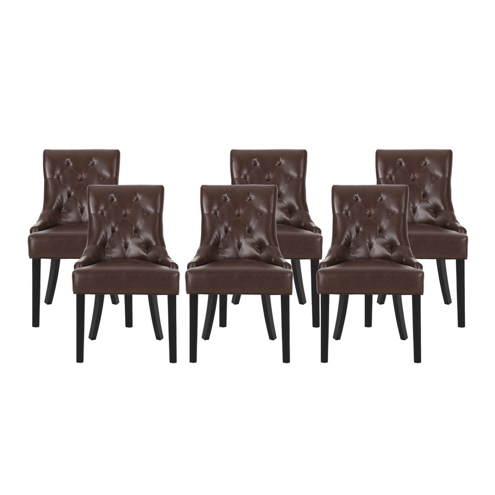 Cheney Tufted Dining Chairs (Set of 6) by Christopher Knight Home