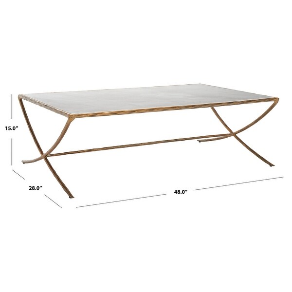 SAFAVIEH Couture Debbie Rectangle Metal Coffee Table - 48 in. W x 28 in. D x 15 in. H