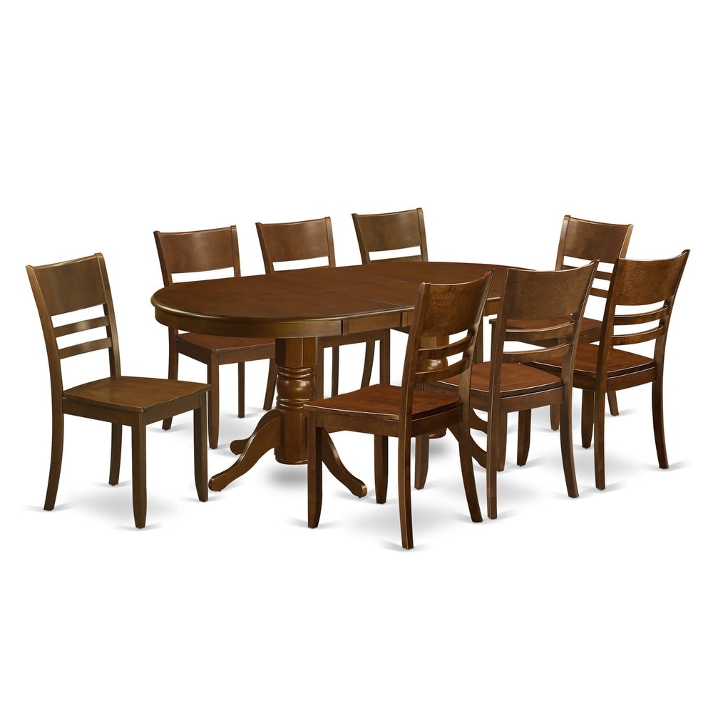 East West Furniture Dining Room Table Set   an Oval Kitchen Table with Butterfly Leaf and Dining Chairs  Espresso(Pieces Option)